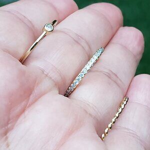 Adornia 14K yellow gold plated stacking ring set - Size 7 - NWT